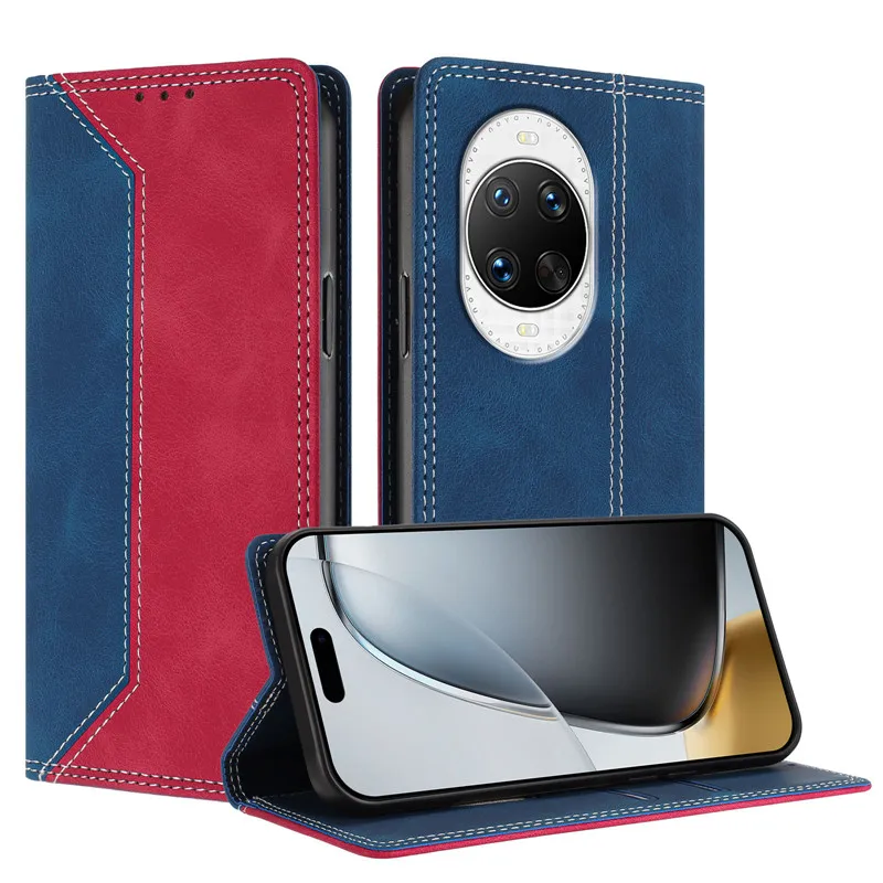 حافظة لهاتف هواوي ميت 70 اير 60 نوفا Y90 Y70 بلس 14 برو الترا 5G لون مغناطيسي مضاد للسرقة حافظات جلدية