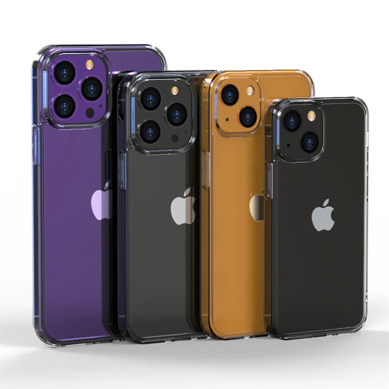 Luxury Transparent Tempered Glass Phone Cases For iPhone 14 11 12 13 15 Pro Max Clear Hard Case For iPhone 15 Shockproof Cover image 2