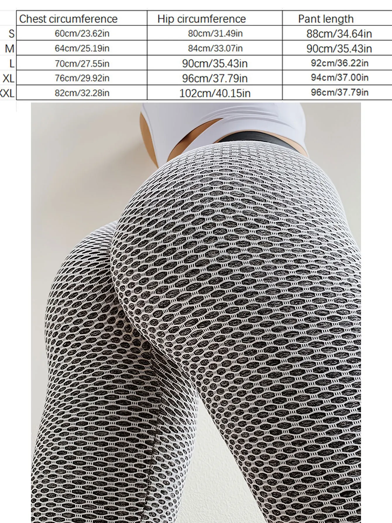 Sports leggings jacquard honeycomb bubble yoga pants women\'s European and American high waisted and hip lifting tight pants