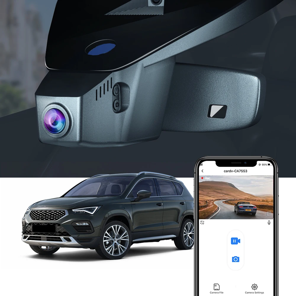 

Car Camera for Seat Ateca 2018 2019 2020 2021 2022 2023, FITCAMX 4K Original Style Dash Cam for Seat, WIFI Connection