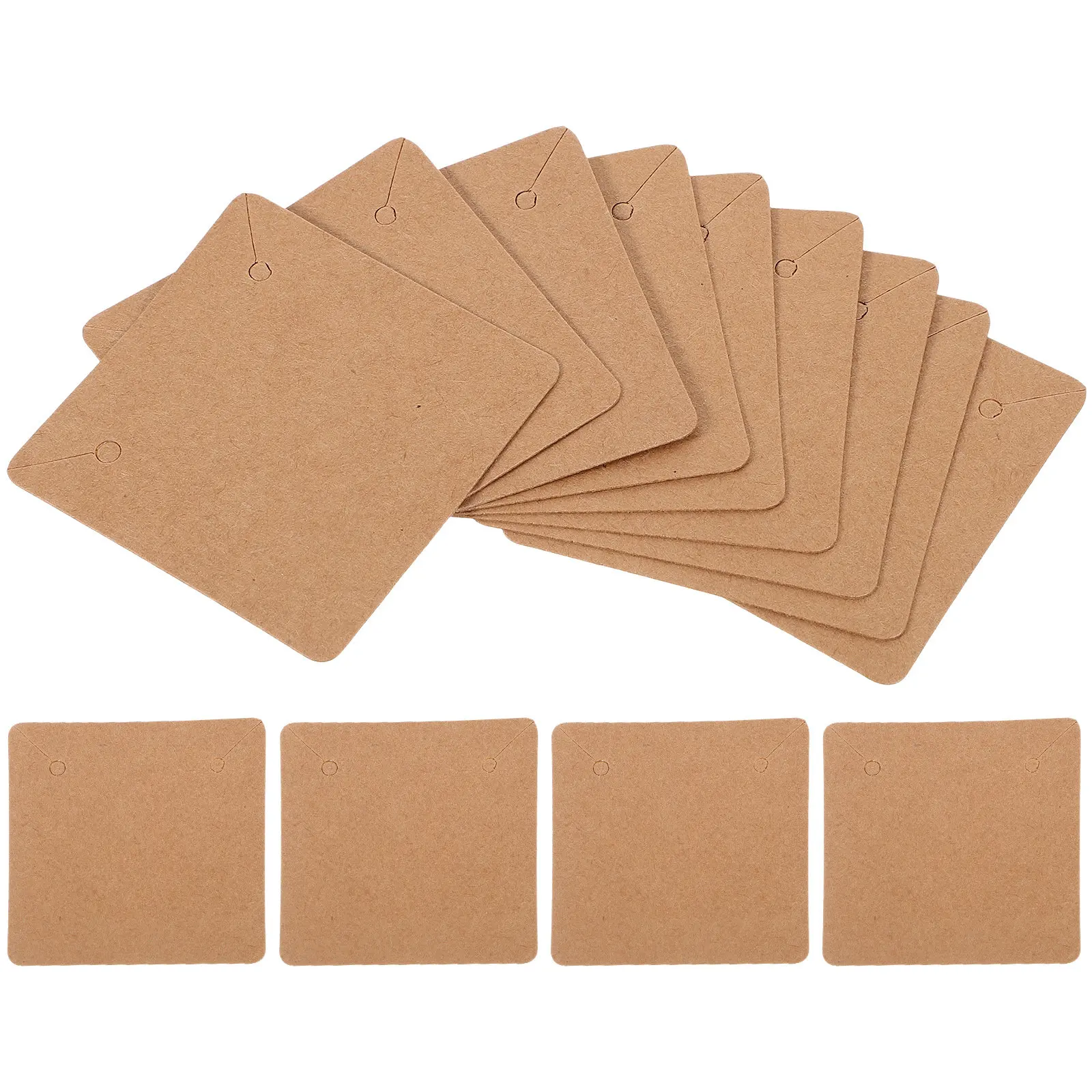 50Pcs Earring Cards Kraft Paper Jewelry Display Cards for Earrings Necklaces Storage Packaging DIY Custom Labeling Lightweight