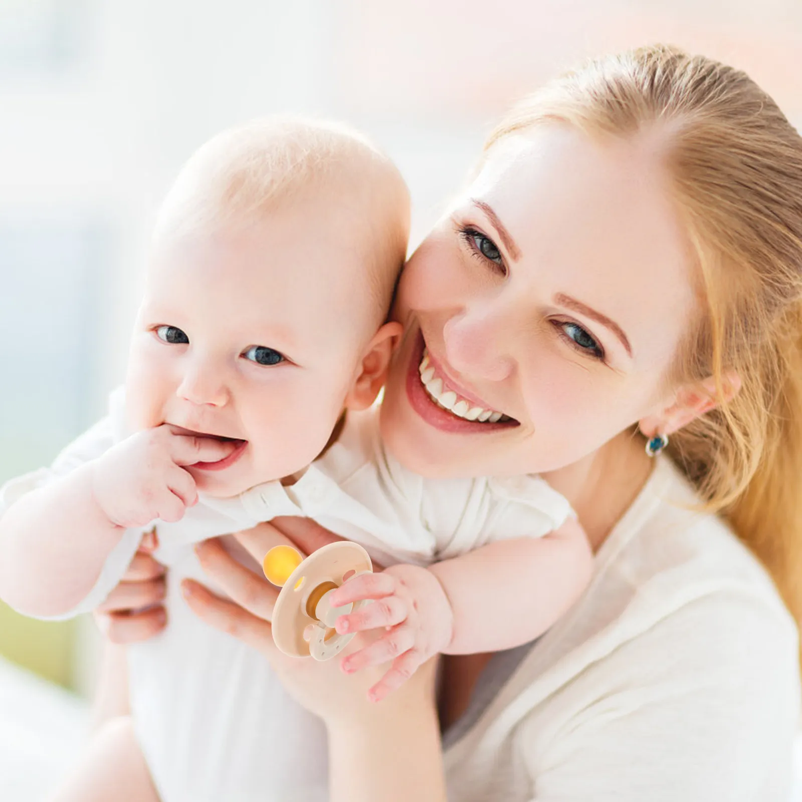 

Silicone Pacifier for Breastfeeding Baby Newborn Soother Portable Compact Size Self-Soothing Emotional Psychological Comfort