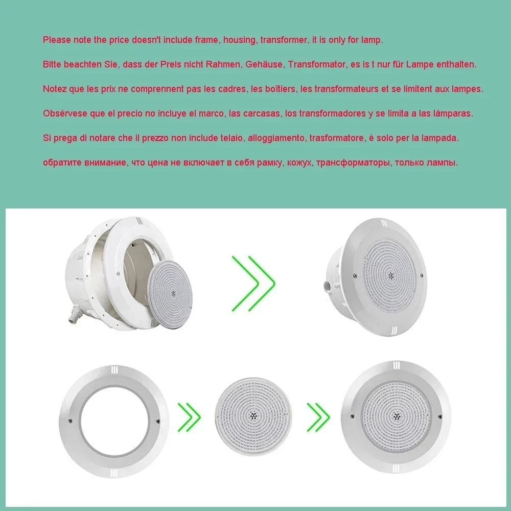 Luz LED RGB para piscina, iluminación subacuática, 45W, 25W, 30W, 55W, 35W, IP68, Multicolor