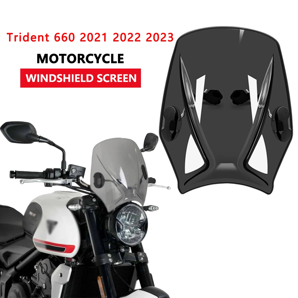 

For Trident 660 2021 2022 2023 Wind Deflector New Universal Motorcycle Windscreen Windshield Covers Screen Motorbikes Deflector