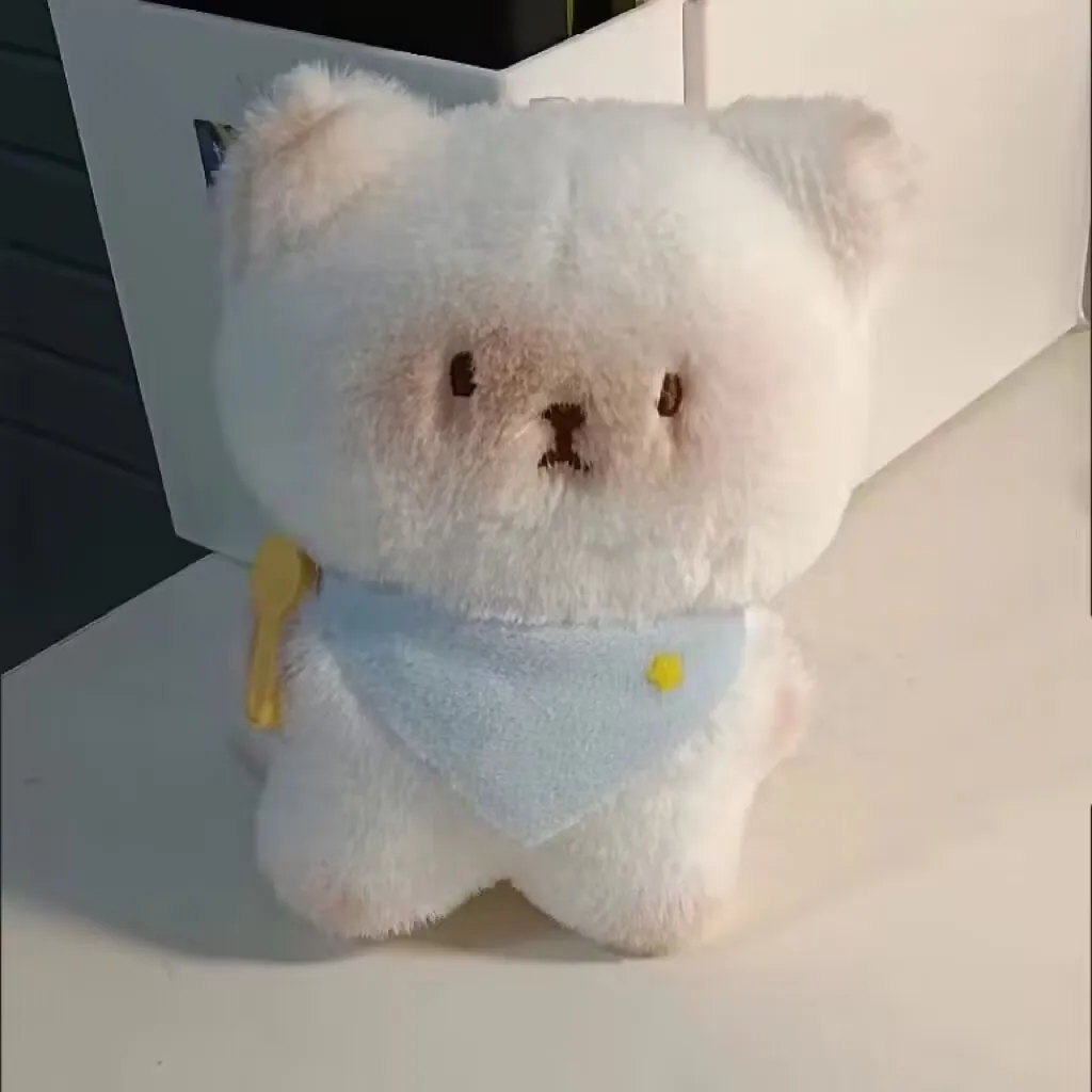 카와이 핸드메이드 봉제 쌀 고양이 토끼 동물 키체인 귀여운 공예 가방 참 장식 지갑 액세서리 귀여운 펜던트 친구 선물