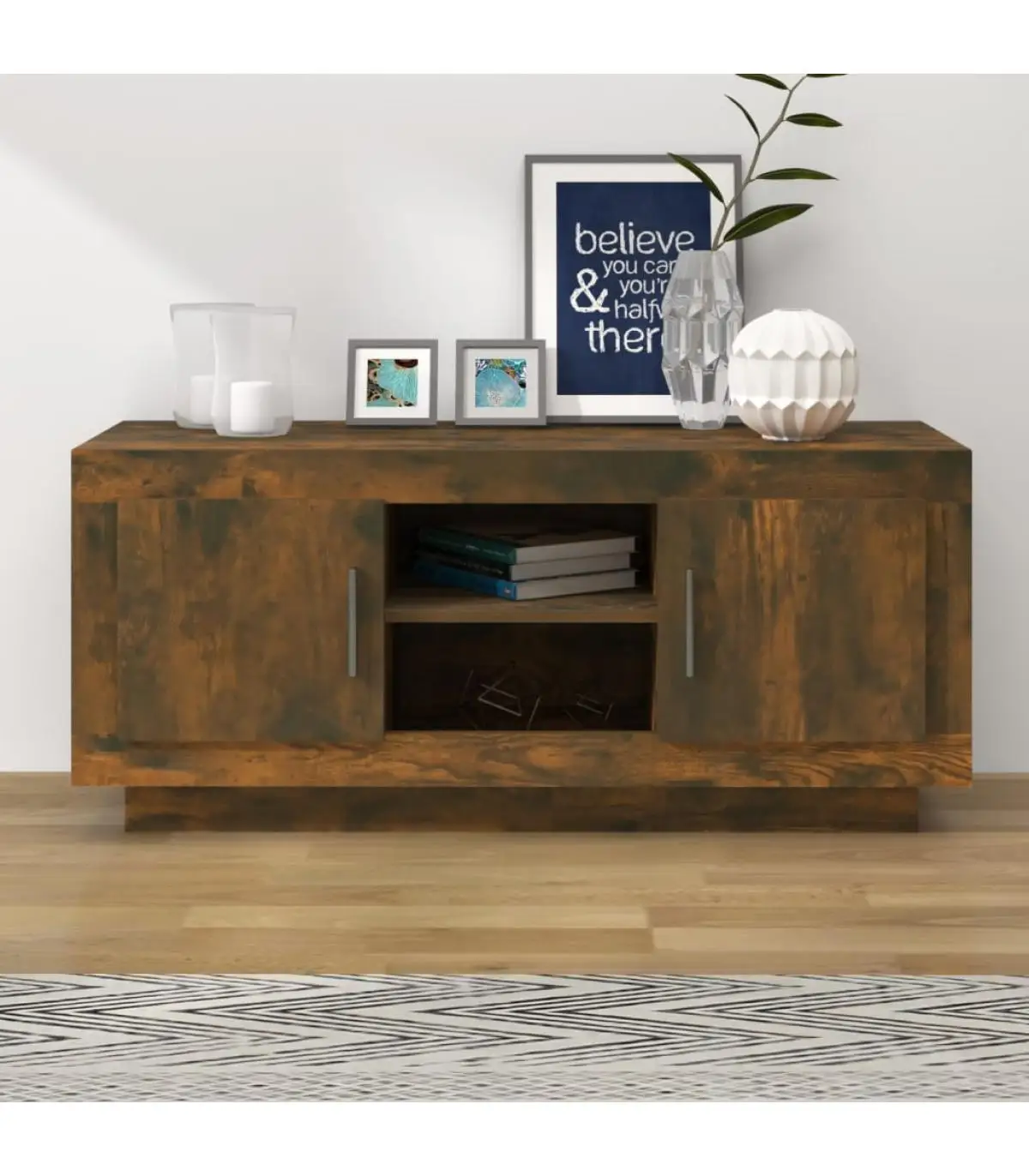 TV furniture furniture for TV plywood oak smoked 102x35x45 cm