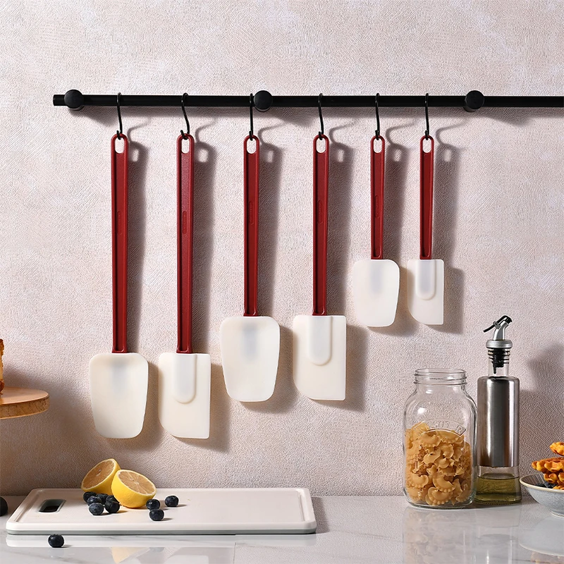 LMETJMA-espátula de goma resistente al calor, espátula de silicona antiadherente, raspadores, espátula comercial para hornear de cocina de alta temperatura JT491