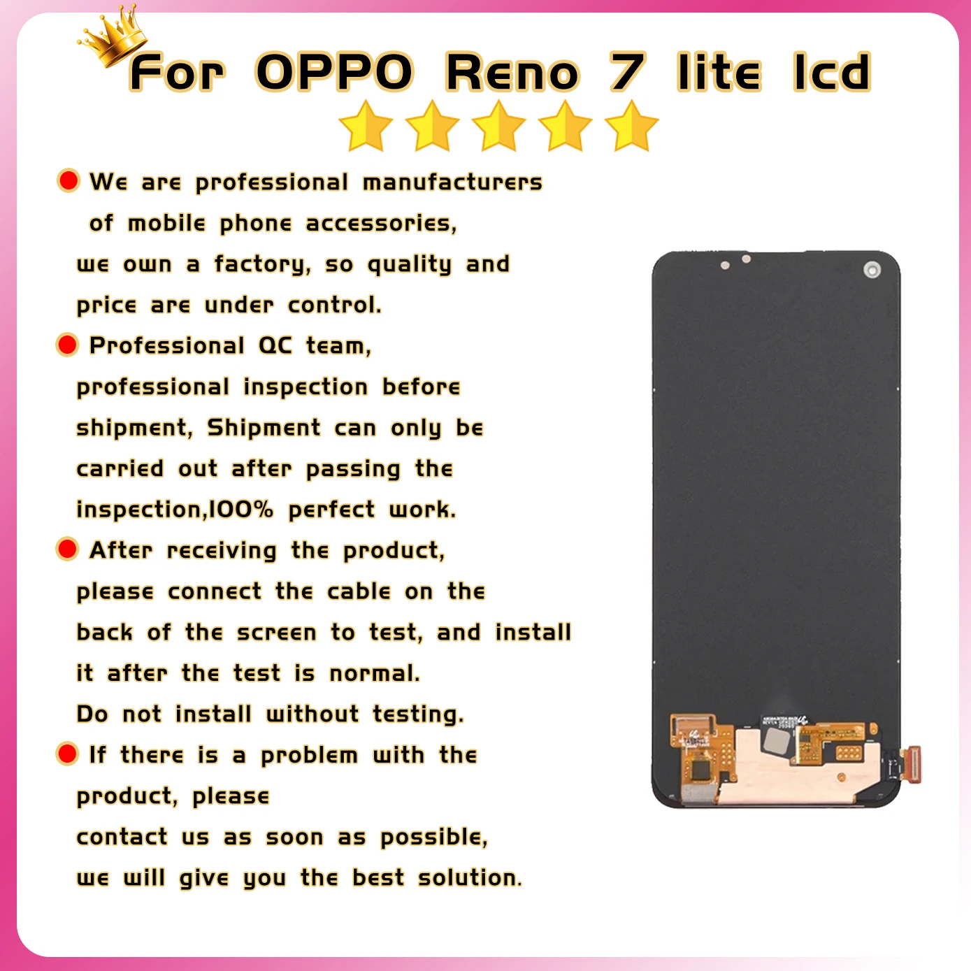 6.43 Inch Super AMOLED For Oppo Reno7 Lite LCD CPH2343 Display Touch Reno 7Lite Screen Digitizer Assembly No/With Frame