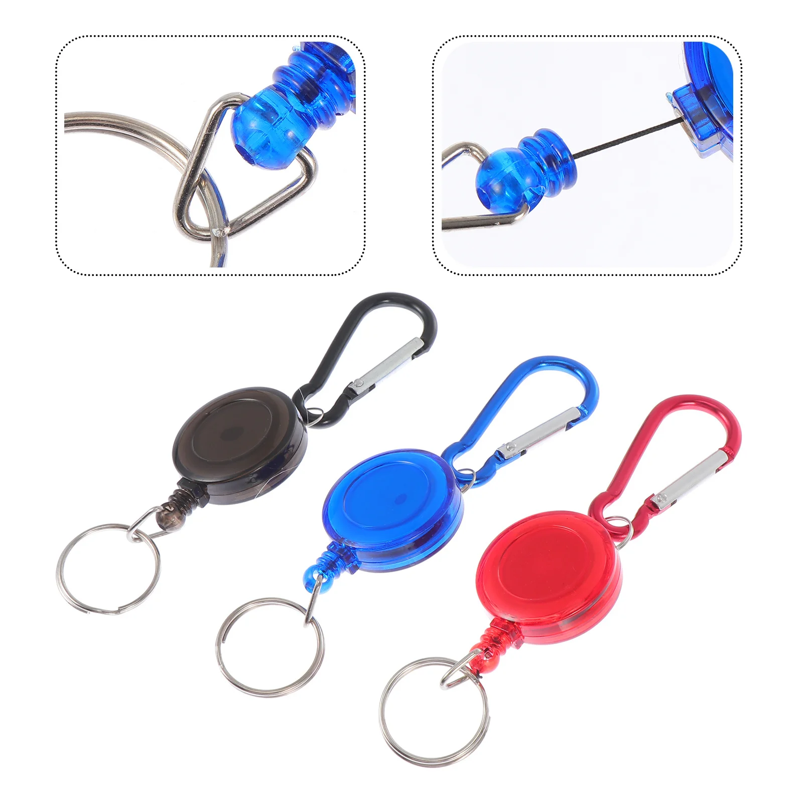 

6Pcs Anti-Lost Retractable Buckle Heavy Duty Key Chain Reel for Water Bottles Backpacks Handbag Pendant Outdoor Adventure