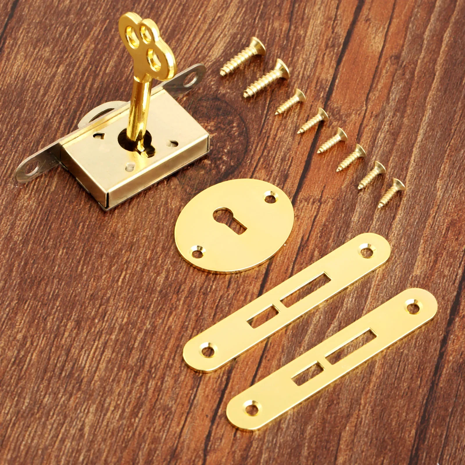 5pcs/1set Gold Classical Lock Zinc Alloy divided Key switch Drawer Wardrobe Cupboard Cabinet Antique Vintage Furniture Hardware