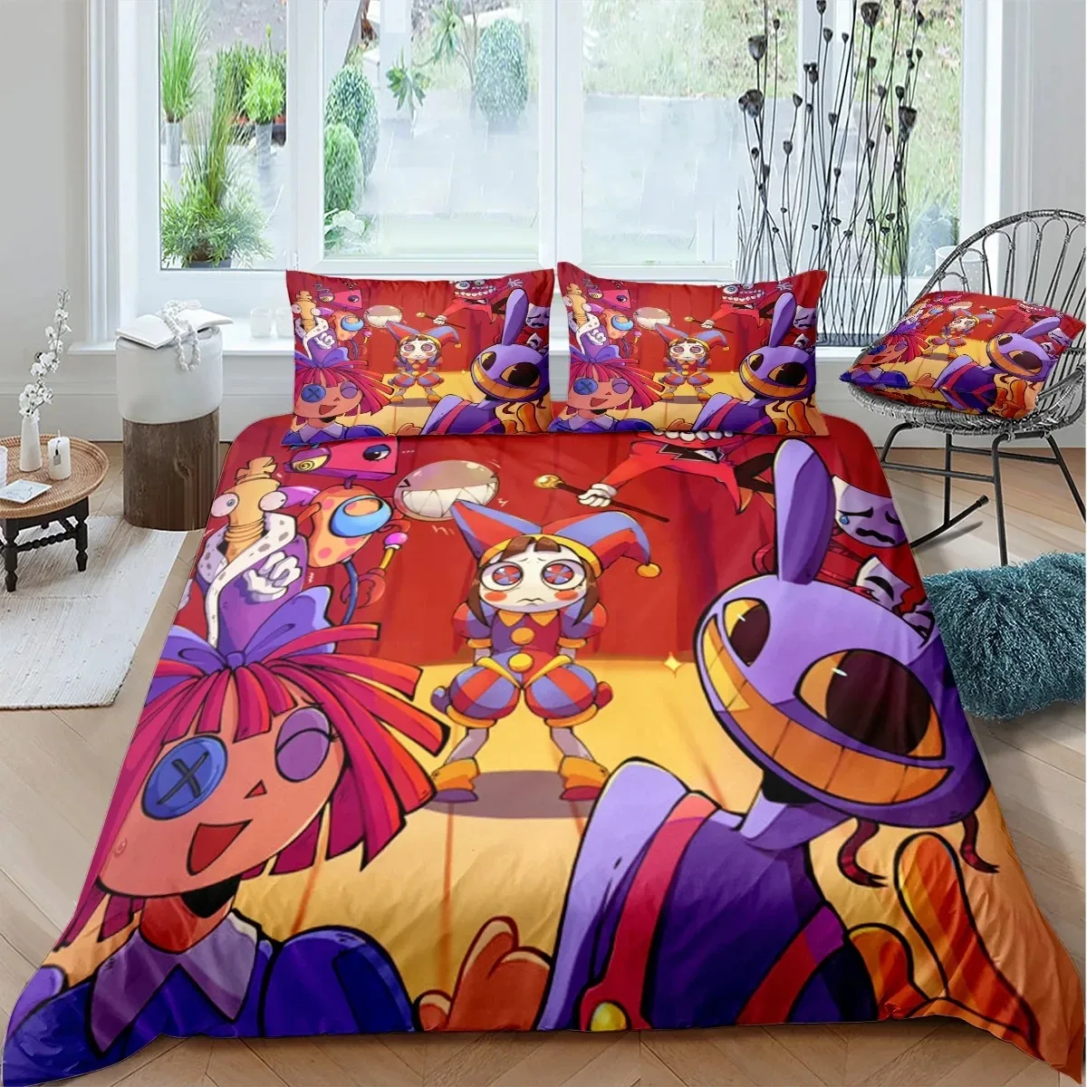 Amazing Digital Circus 3D Printed Duvet Case Pillowcase Bedding Set Twin Full King for Kids Adults Bedroom