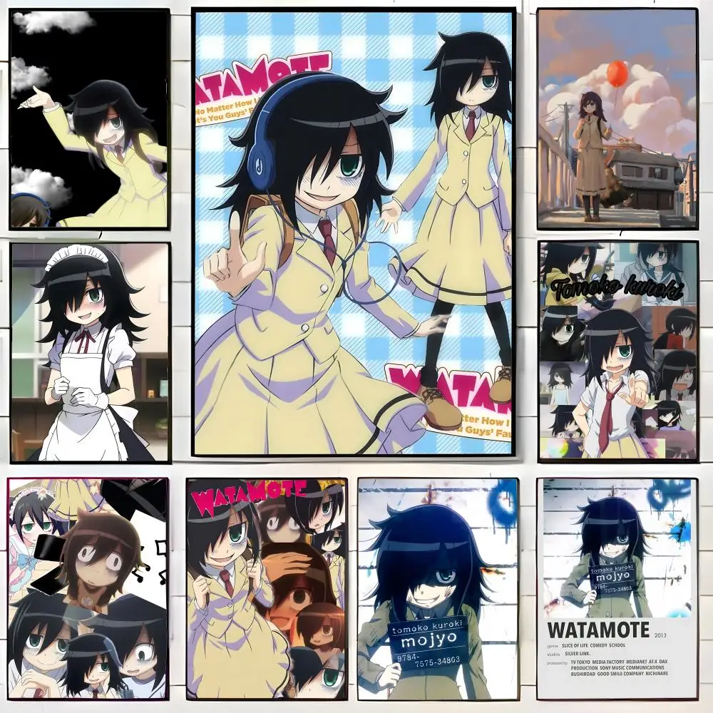 Póster de Anime w-watamote k-kuroki Tomoko, lienzo, arte de pared impreso, Mural decorativo, decoración del hogar, regalo sin marco