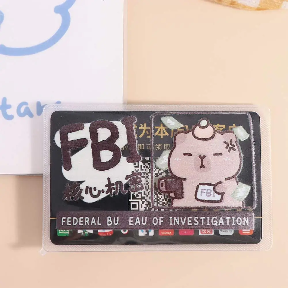 Portable Capybara ID Card Sleeve Cartoon Protective Card Holder Cover Ins Animal Photocard Holder Students/Girls