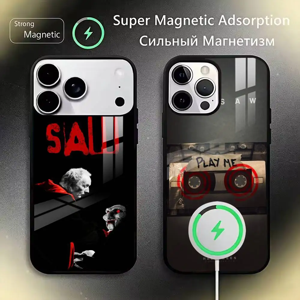 

S-Saw Jigsaw Phone Case For iPhone17,16,15,14,13,12,11 Plus,Pro Magnetic with Magsafe Wireless Charging