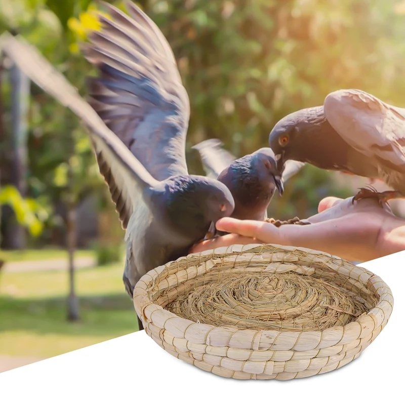 Handwoven Birds Nest Corn Leaves And Straw Incubation Bed Courtship Breeding House For Pigeon/Dwarf Rabbit/Bunny/ Dove/Hamster/