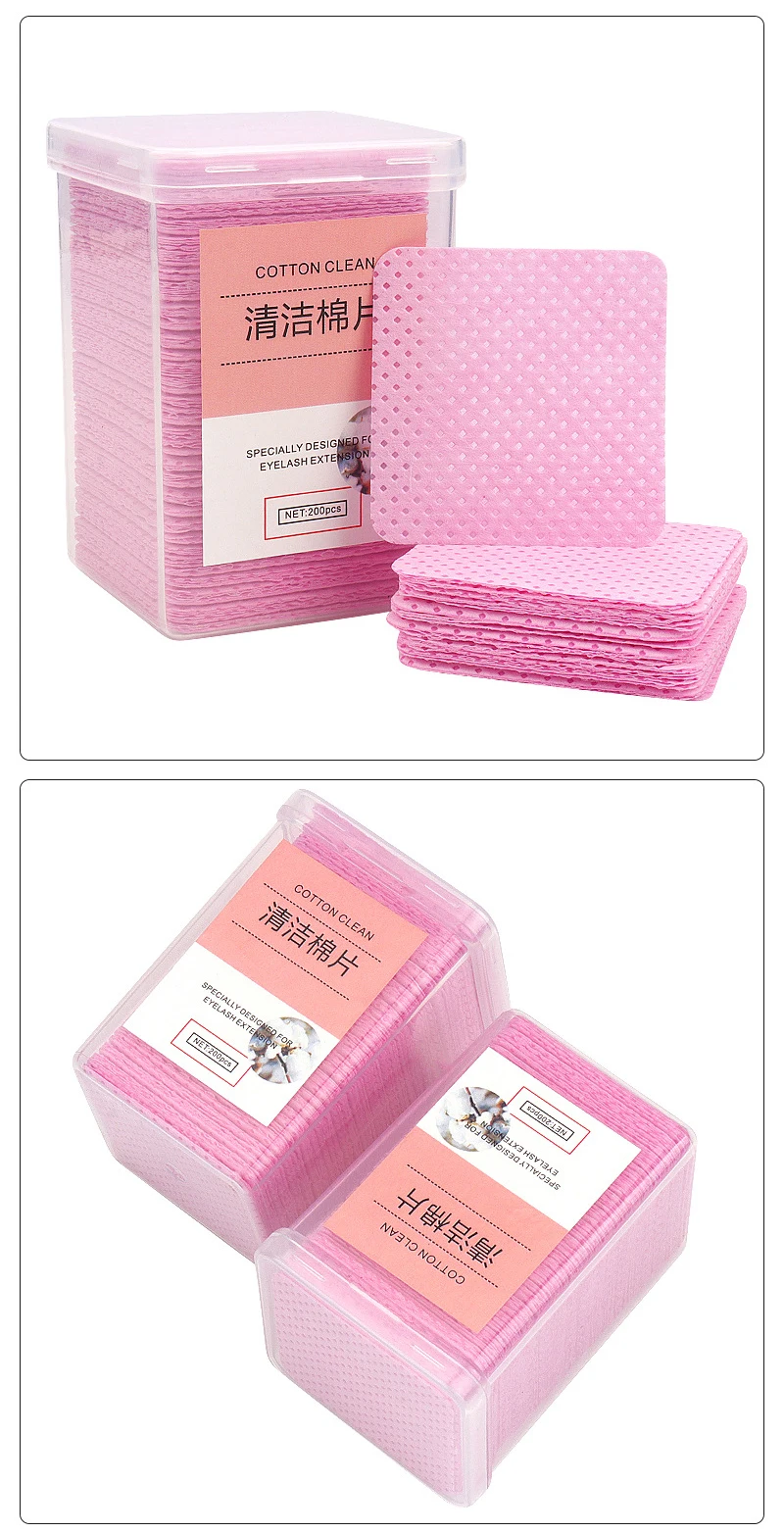 200 stücke Fusselfreien Nagellack Entferner Baumwolle Tücher Papier Pads Reinigung Werkzeug Nail art Tipps UV Gel Wimpern Kleber reiniger Befer – Detail 12