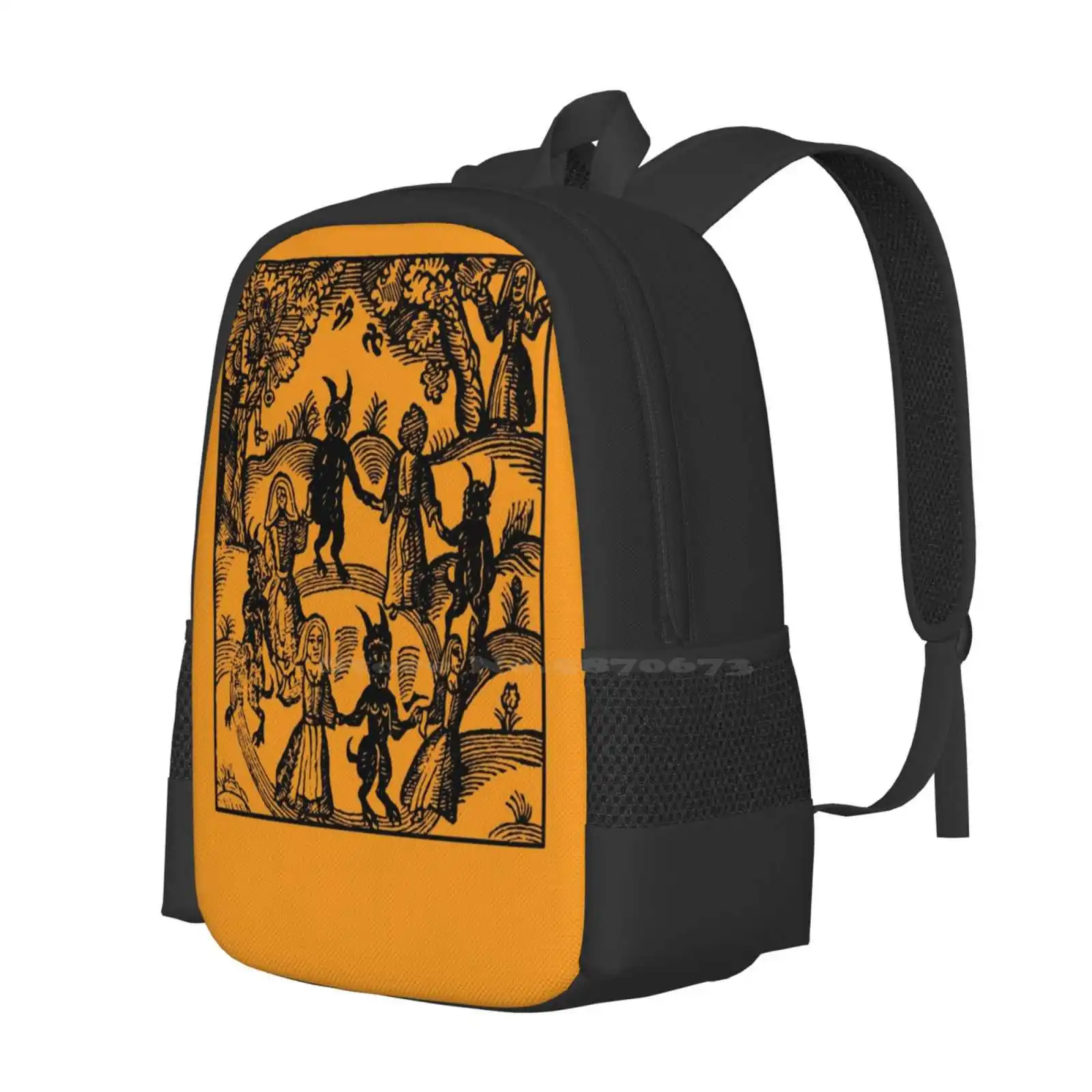 Dance With The Devil Pattern Design Bagpack School Bags Goat Vintage Bohemian Magical Funny Thanksgiving Pagan Wiccan Spiritual