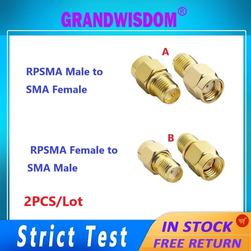 GWS 2pcs/lot SMA Male to SMA female connector copper plating adapter RF Coaxial Coax Adapter for router antenna repeater