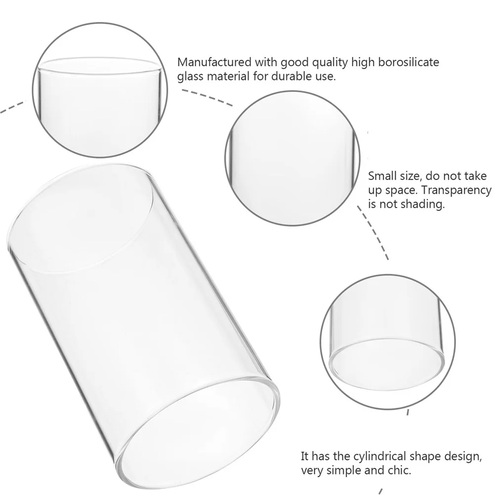 4Pcs Glass Shades Simple Style Transparent Cylinder Cover Glass Cup Home Decor Accessory Romantic Light