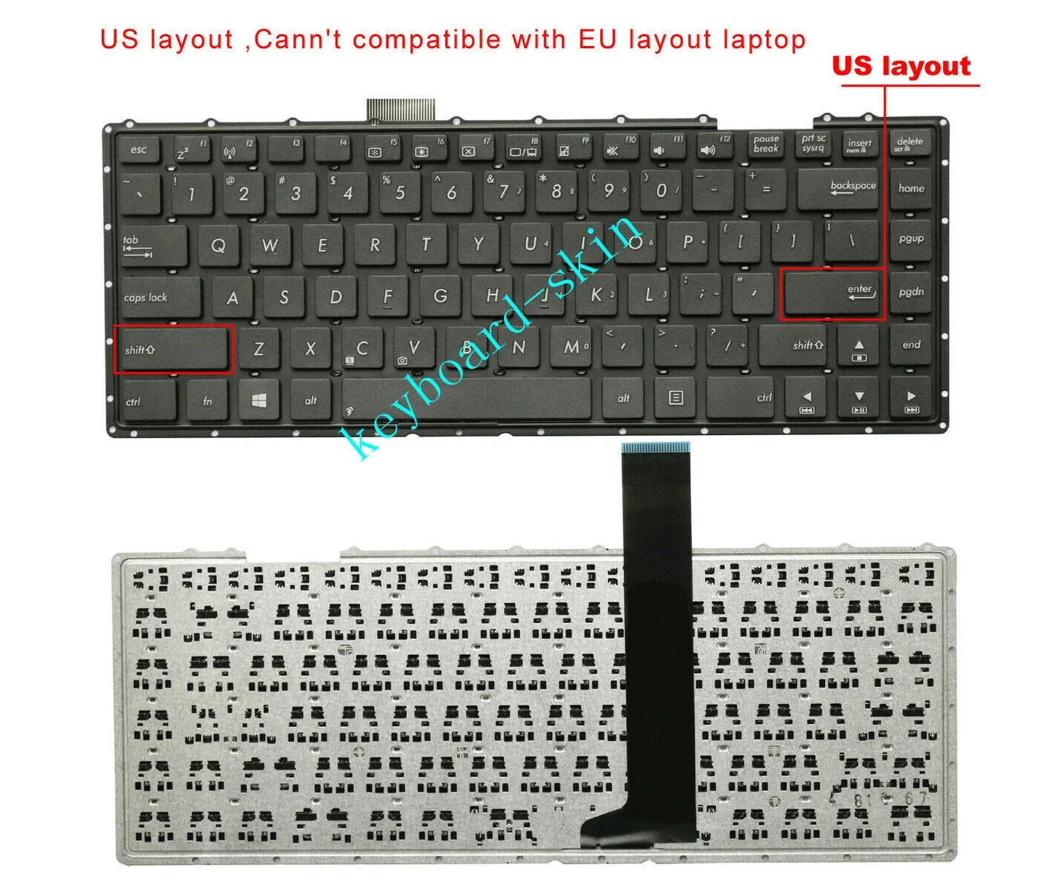 New US keyboard No-frame for ASUS X450 X450VC X450CC X450E X450EI311VC-SL series laptop