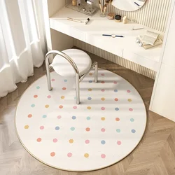 Carpet for Bedroom Round Chair Floor Mat Bedside Foot Mats Colorful Dots Cute Sweet Home Decoration Rug Cloakroom Carpets 침실 카펫