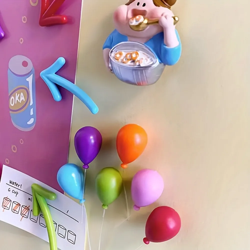 Cute Balloon Fridge Magnets Colorful Cartoon Magnetic Stickers Reusable Waterproof Message Magnets for Kitchen Refrigerator