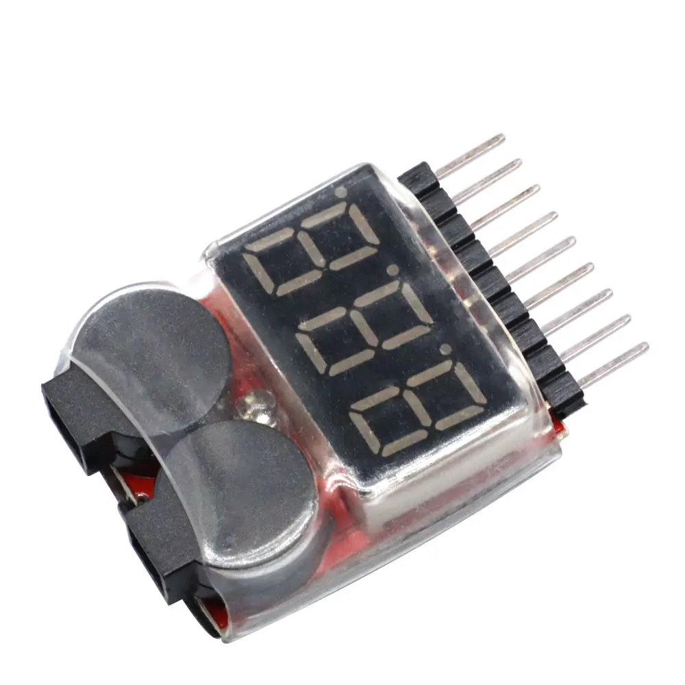 For 1S/2s/3s/4s/5s/6s/7s/8s Low Voltage Buzzer Alarm Lipo Battery Voltage Indicator Tester 3.7v 7.4v 11.1v