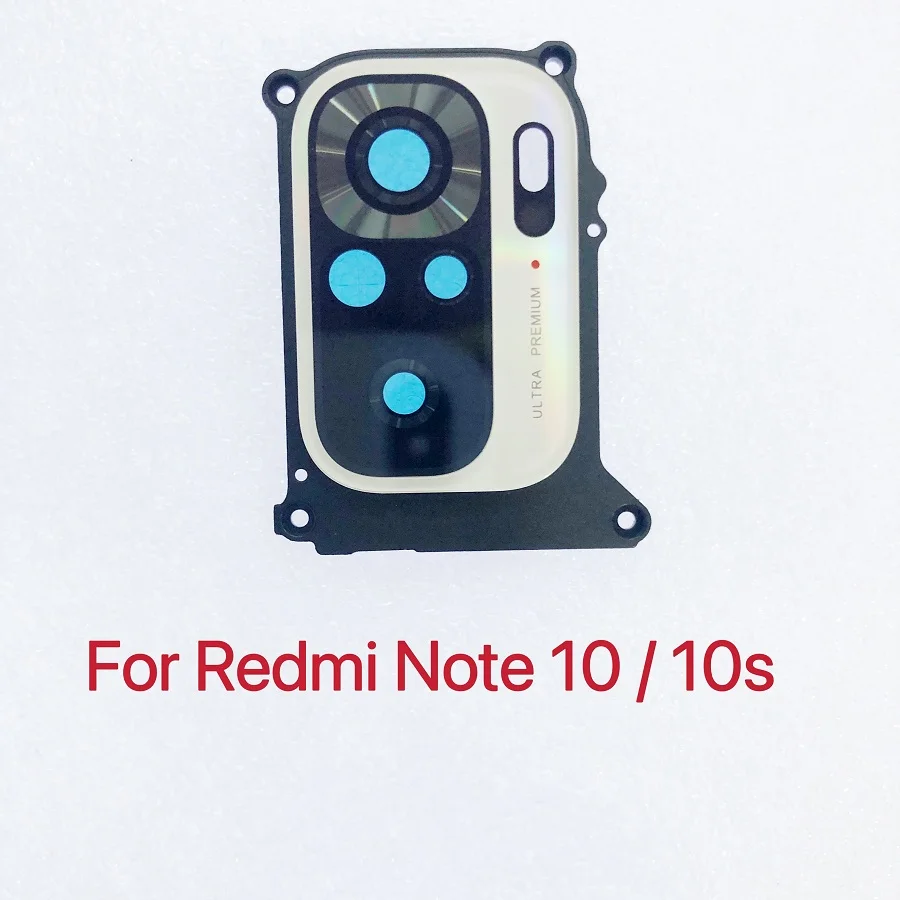 For Xiaomi Redmi Note 10 10S Main Camera Glass Lens With Frame Back Camera Lens Cover Smartphone Repair Parts