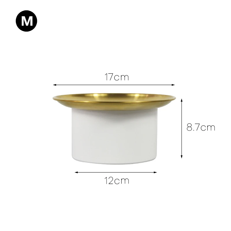 Nordic Style Home Living Room Fruit Plate Gold Round Tray Serving  Cosmetics Decorative  Metal Covered Storage Box