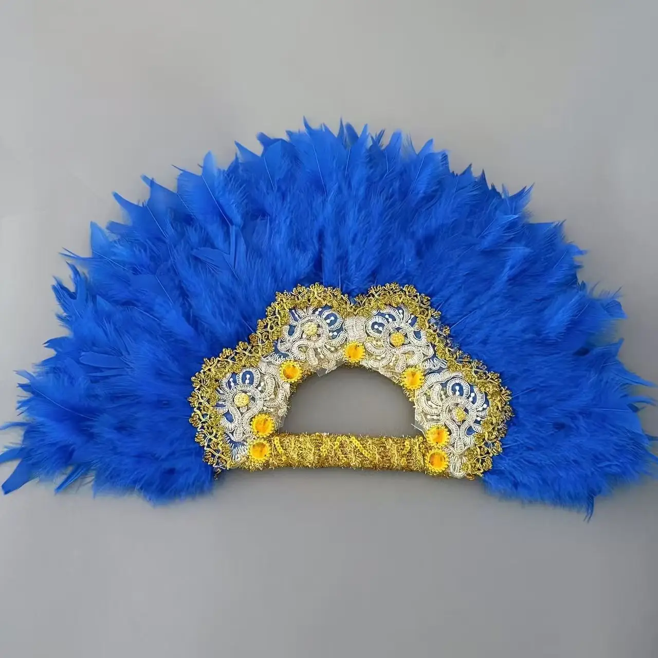 Wedding party dance with double-sided feather fan, exclusive bride holding fan for women, Nigerian style dance fan