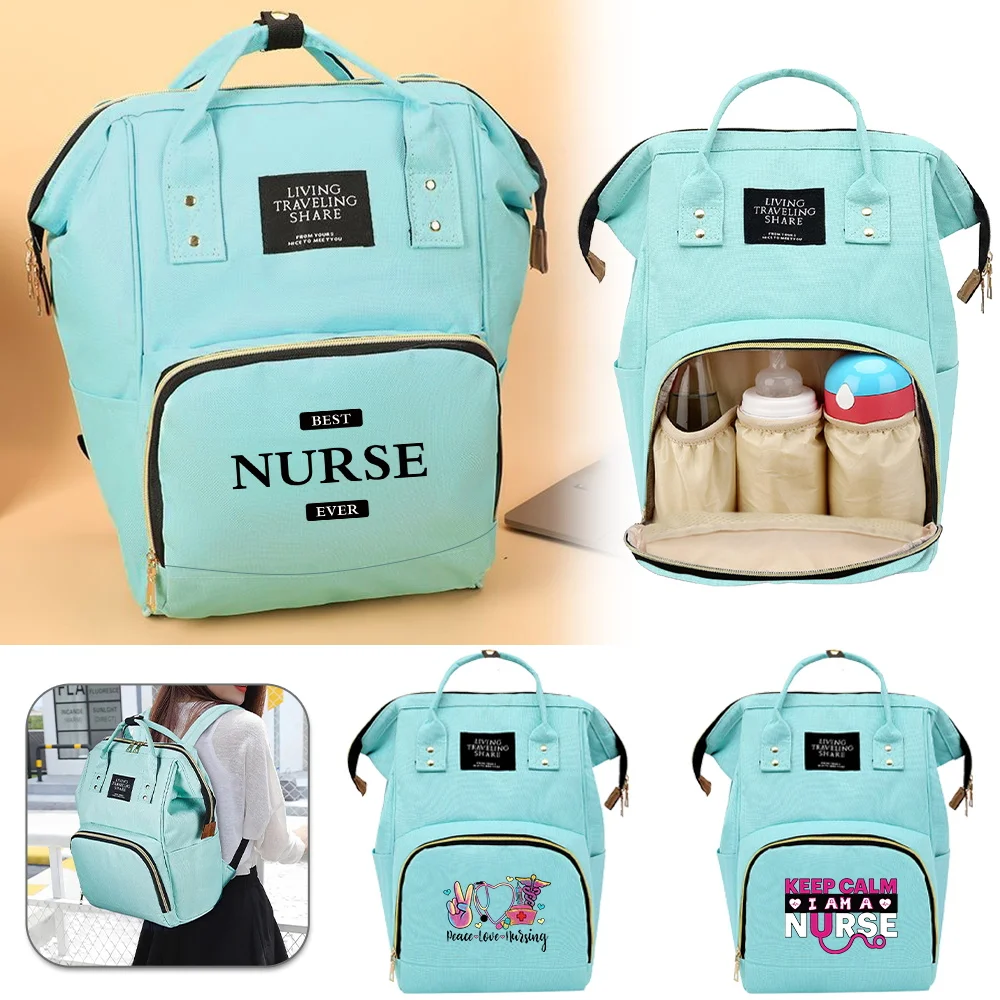 

Mommy Diaper Bags Newborn Changing Mat Outdoor Travel Bag Convenient Milk Bottle Organizer Nurse Printing Series High Quality