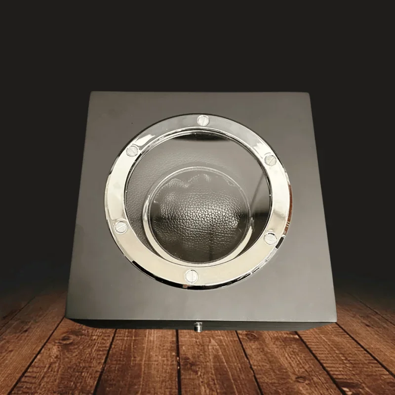 Caja de reloj de cuero PU con tragaluz acrílico para hombre, color negro, de lujo, de alta calidad, con bolsa de papel, compatible con caja de exhibición de almacenamiento de reloj HB MASTERPIECE