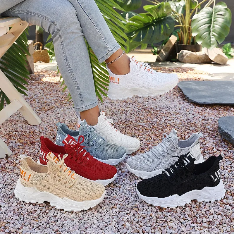 Spring Summer Women's Breathable Slip On Shoes, Lightweight Soft Sole Casual Sneakers