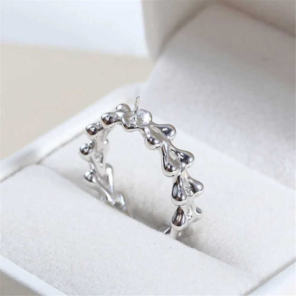 Solid S925 Sterling Silver Pearl Ring Settings Findings & Accessories - for Jewelry Making Bulk Wholesale Craft Supplies 8-12mm