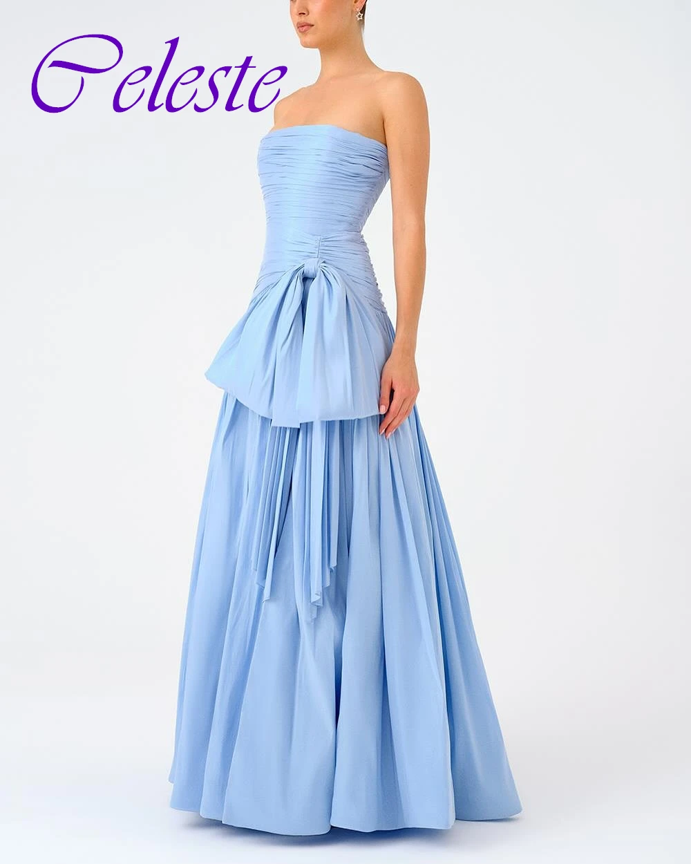 Customized Graceful Jersey Strapless A-Line Evening Dress Classic Sleeveless Prom Dresses Sexy Backless Special Occasion Gowns