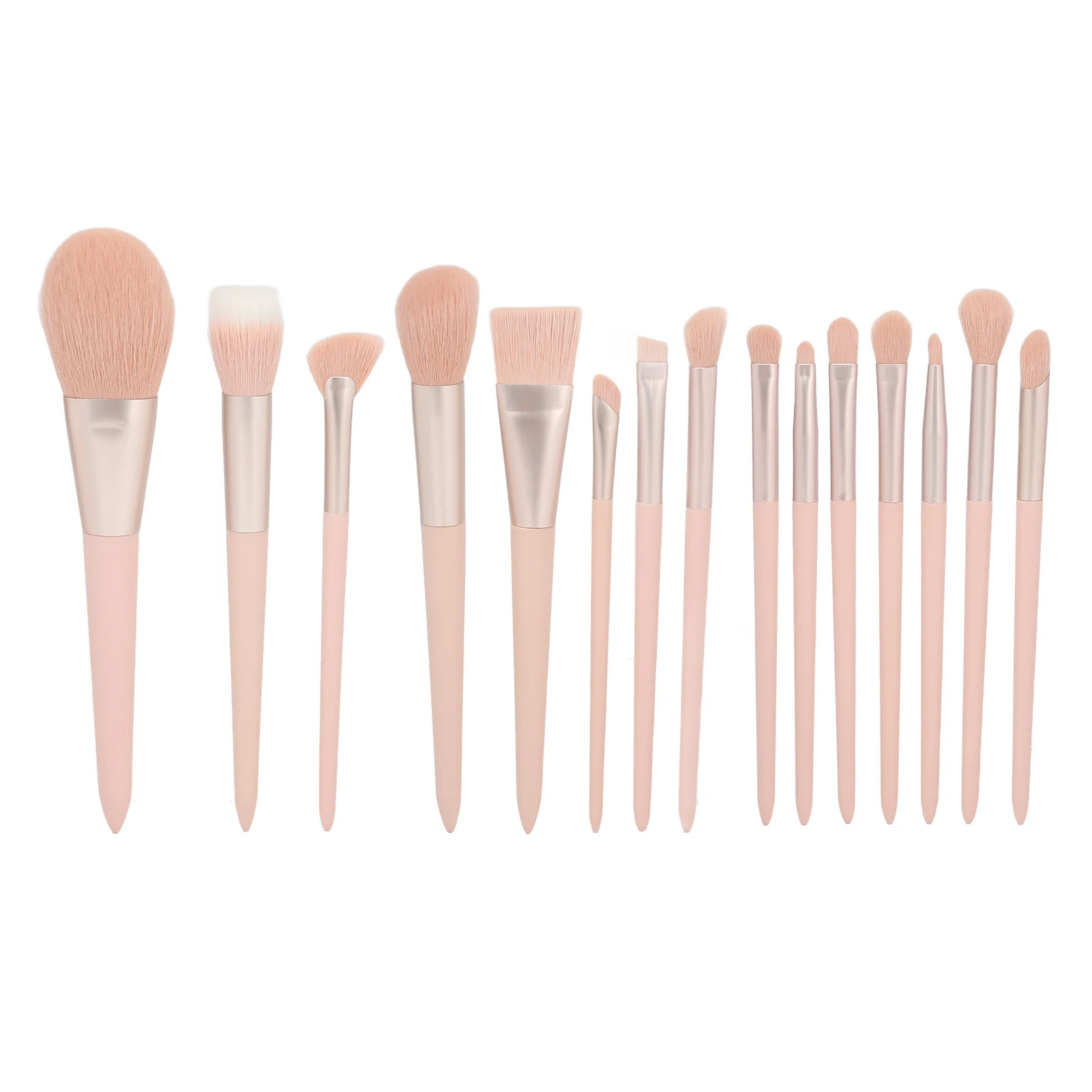 15 Stuks Roze Synthetische Blush Oogschaduw Make-Up Borstel Set Voor Poeder Concealers Make-Up Borstel Kit Vrouwen Cosmetica Tools