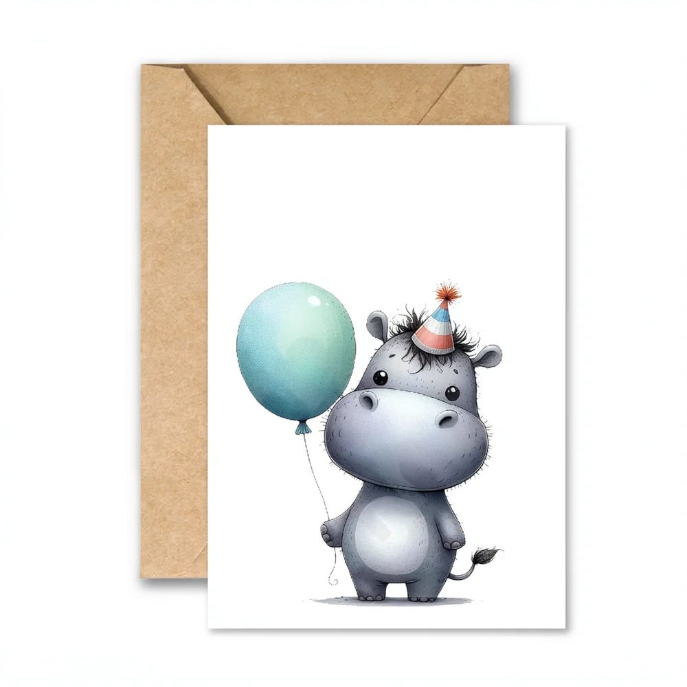Whimsical Hand Drawn Animal Collection Birthday Message Card Personalized Humor Greeting Note Stationery For Family Kids