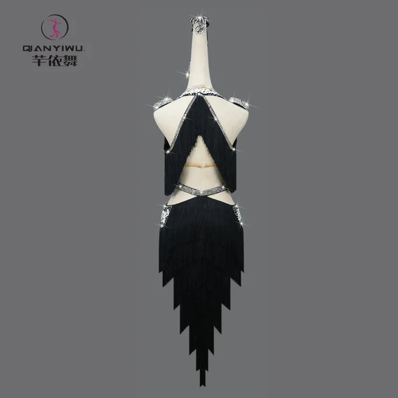 Strój do tańca latynoamerykańskiego dla dziewczynki, sukienka sceniczna z frędzlami, kostium damski na studniówkę, zawody, sport, imprezę, strój taneczny dla dzieci, garnitur, 2025