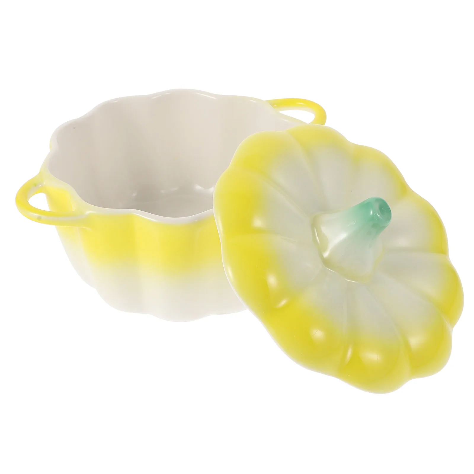 

1Pcs Ceramic Pumpkin Shaped Dessert Bowl Yellow Creative Fruit Serving Bowl for Soup Ice Cream Yogurt Daily Use