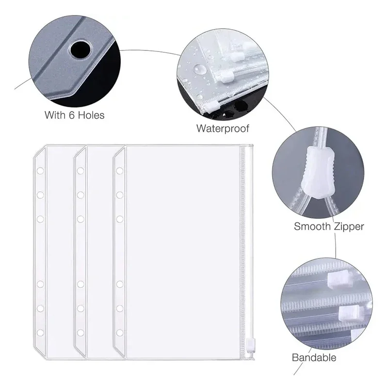 مغلفات جيب PVC للميزانية بسحاب A5/A6/A7 - usage example