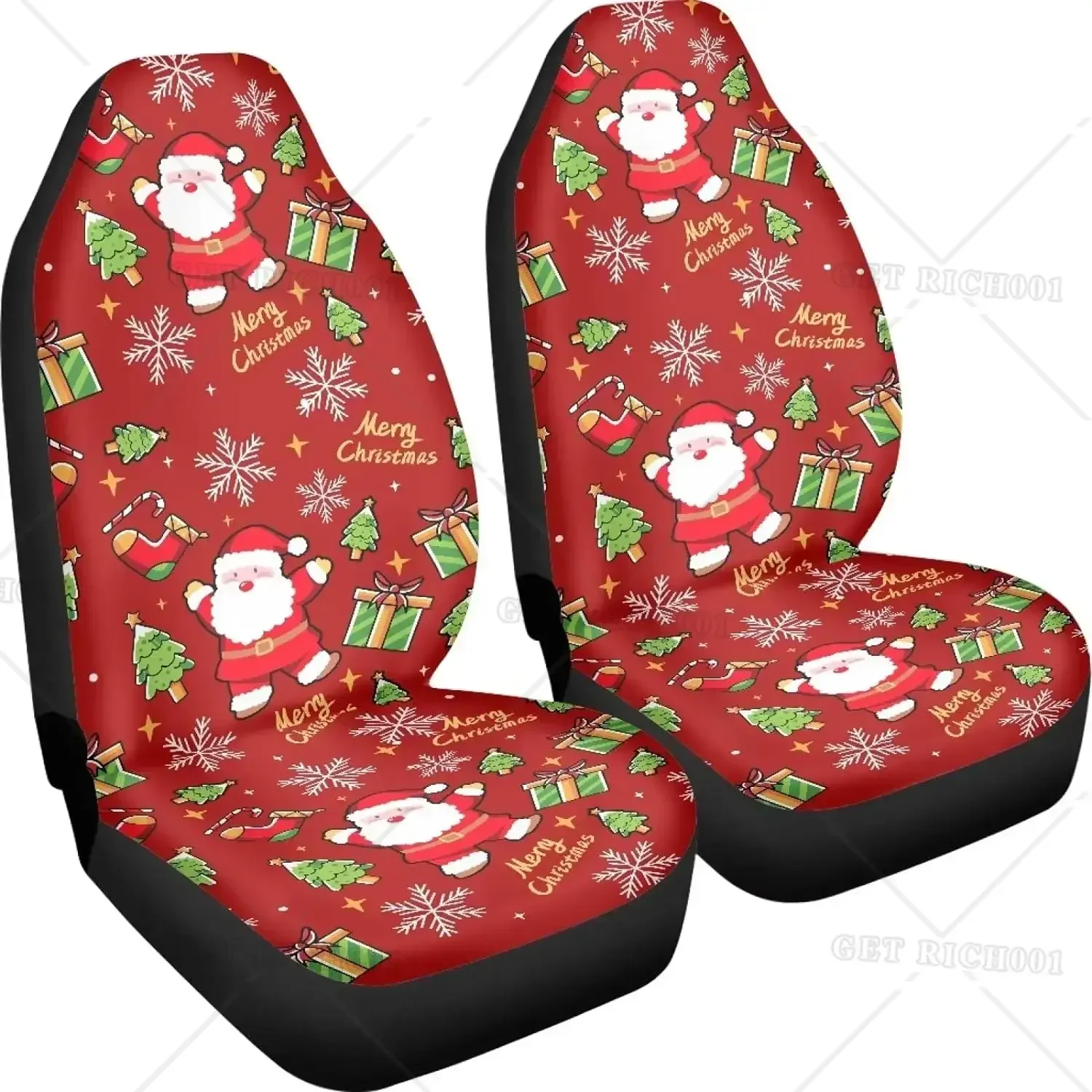 

Тонал для asiento, coche con estampado Papá Noel, diseño árbol copo nieve, cubo elástico, transpirable, funda para asiento