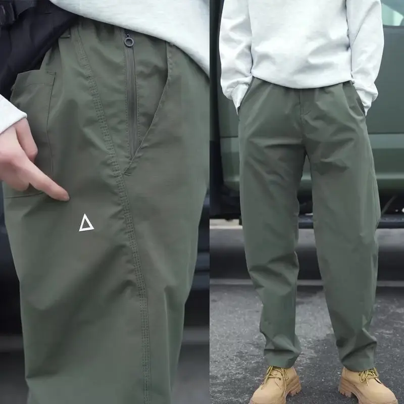 

Мужские летние тонкие брюки из ледяного шелка American Sle для активного отдыха, мягкие, прямые, на молнии