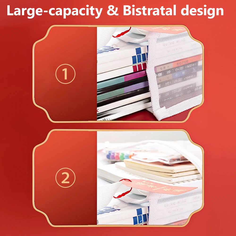 M&G Handbags Large Capacity Handbag Abrasion Resistant Folding Storage Bags Transparent Diamond Mesh Bags for Students