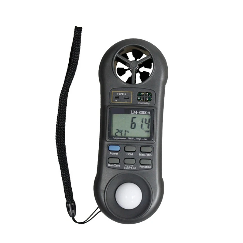 

LM-8000 Pocket 4-in-1 Digital Anemometer / Illuminance Meter / Thermometer / Hygrometer