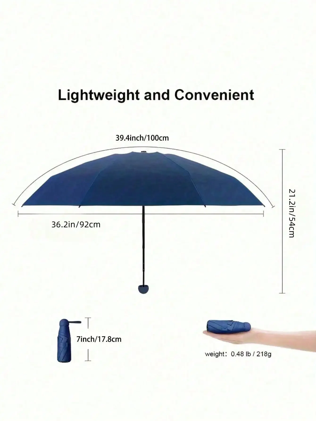 1pc UV Protection Mini Umbrella, Portable Pocket Umbrella With UV Coating, 6-Rib Reinforced And Pocket Sized Sun Um