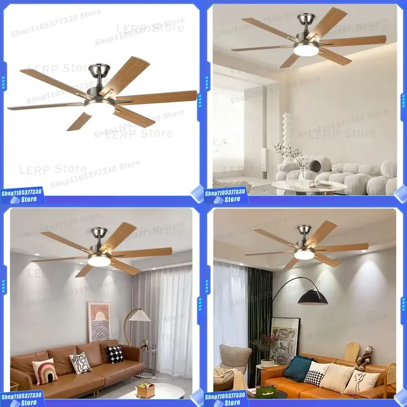 Modern Wrought Iron Ceiling Fan With LED Light And Remote Control For Living Room Bedroom European American Style Home Decor