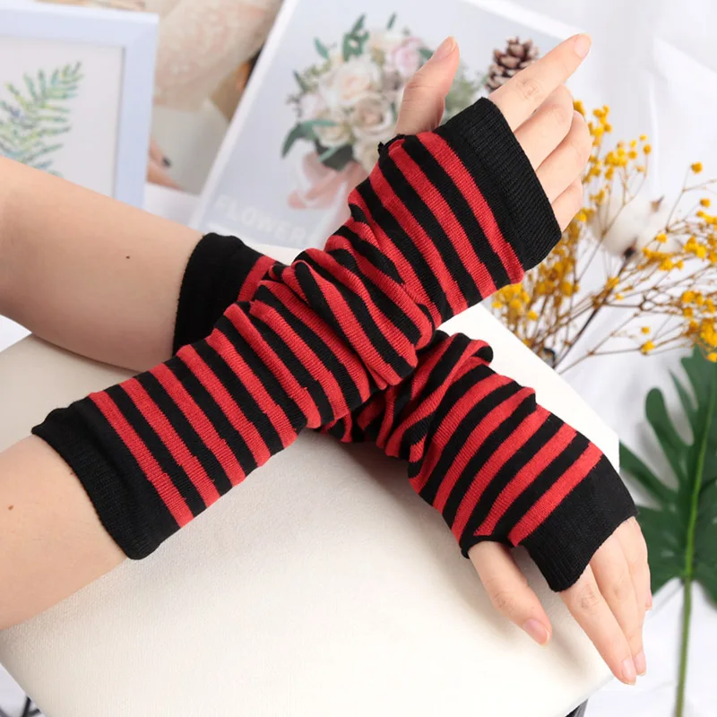 Anime Gloves Cosplay Darkly Ninja Mittens Over Sleeve Man Women Fashion Sun Block Keep Warm Cuff Lolita Fingerless Arm Warmers