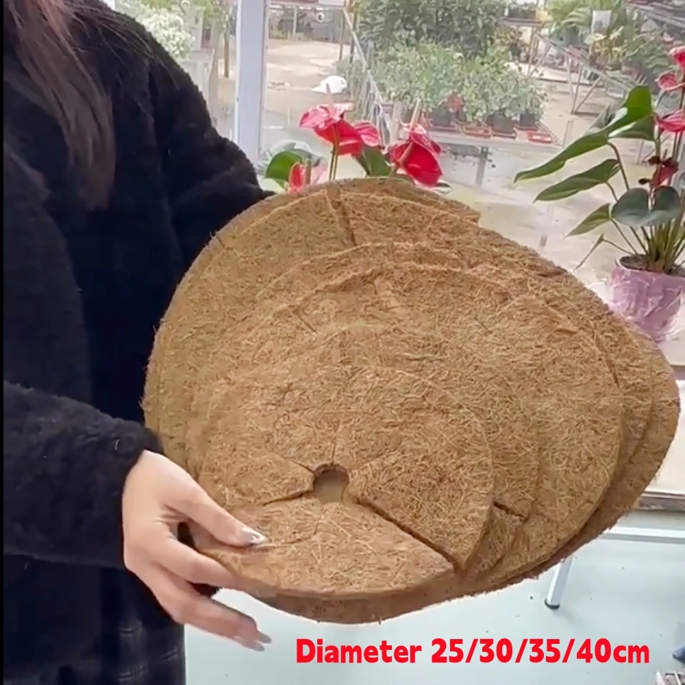 25/30/35/40cm Natural Coconut Palm Fiber Mat for Garden Greenhouse Plant Flower Water Retention and Preventing Grass Growth 2Pcs