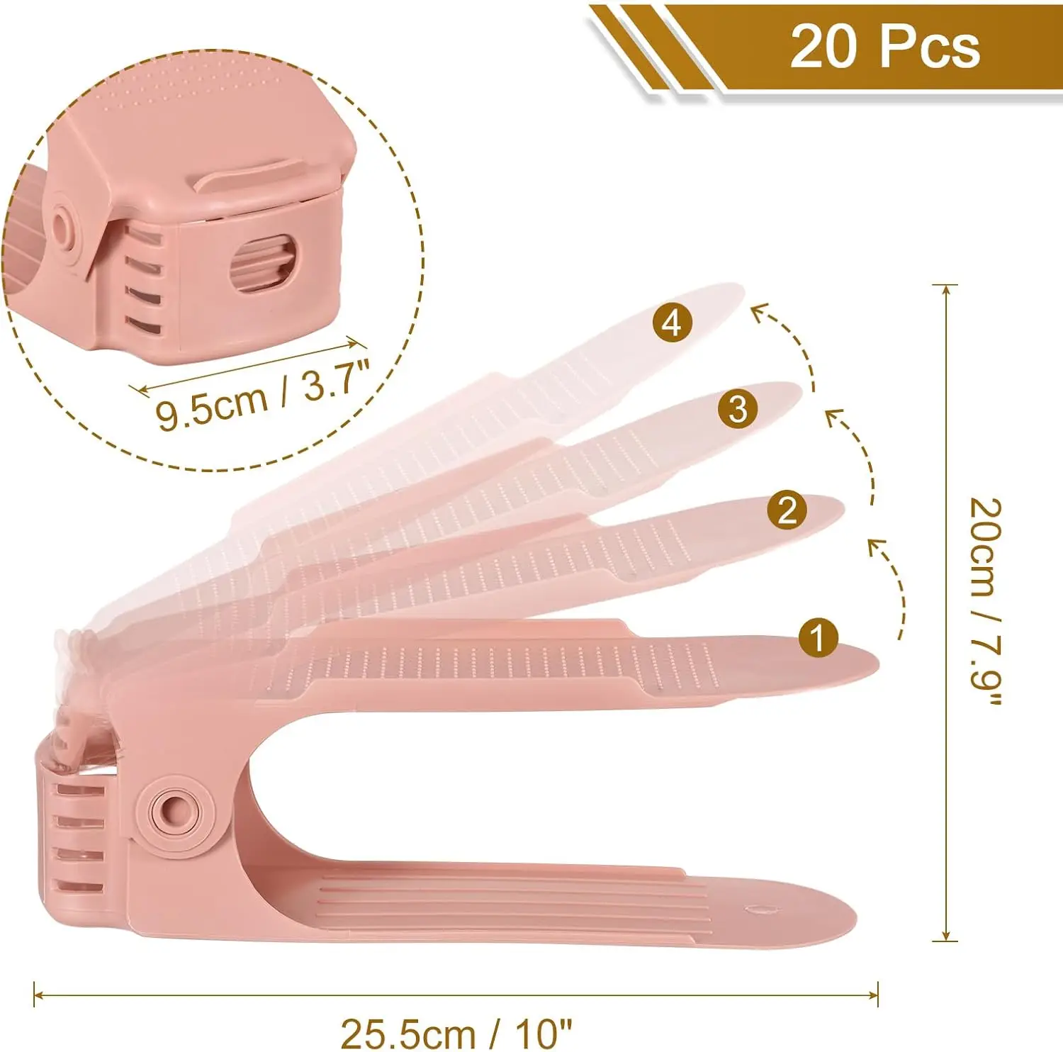 5Pcs Shoe Slots Organizer Adjustable Double Layer Space Saving Shoe Rack Organizer For Flat Bottomed High Heel Storage Shoe Rack
