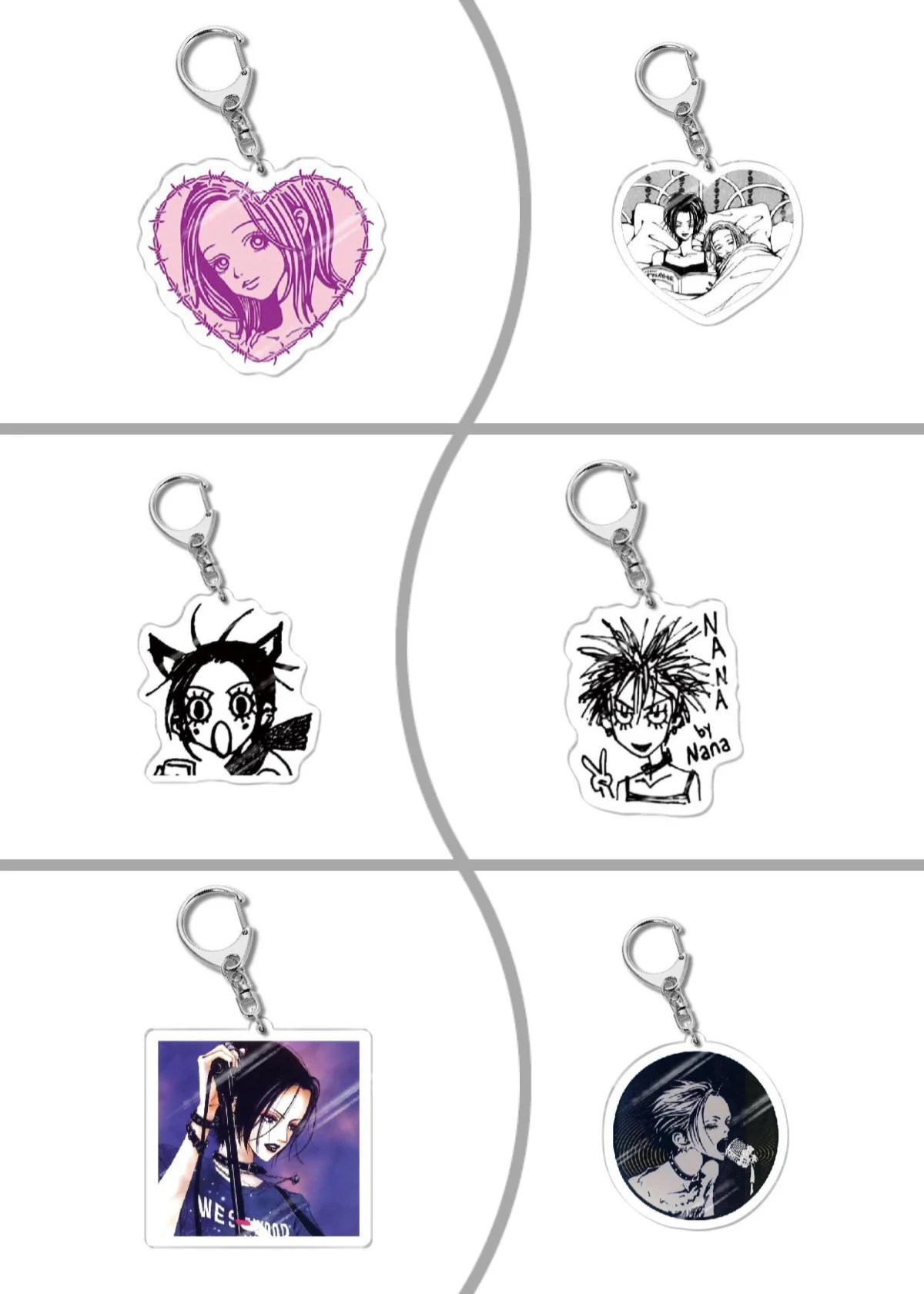 Anime NANA Manga Osaki Keychain Ai Yazawa Osaki Serizawa Reira Figure Key Chain Ring Jewelry Fans Gifts Bag Pendant Keychains 6c